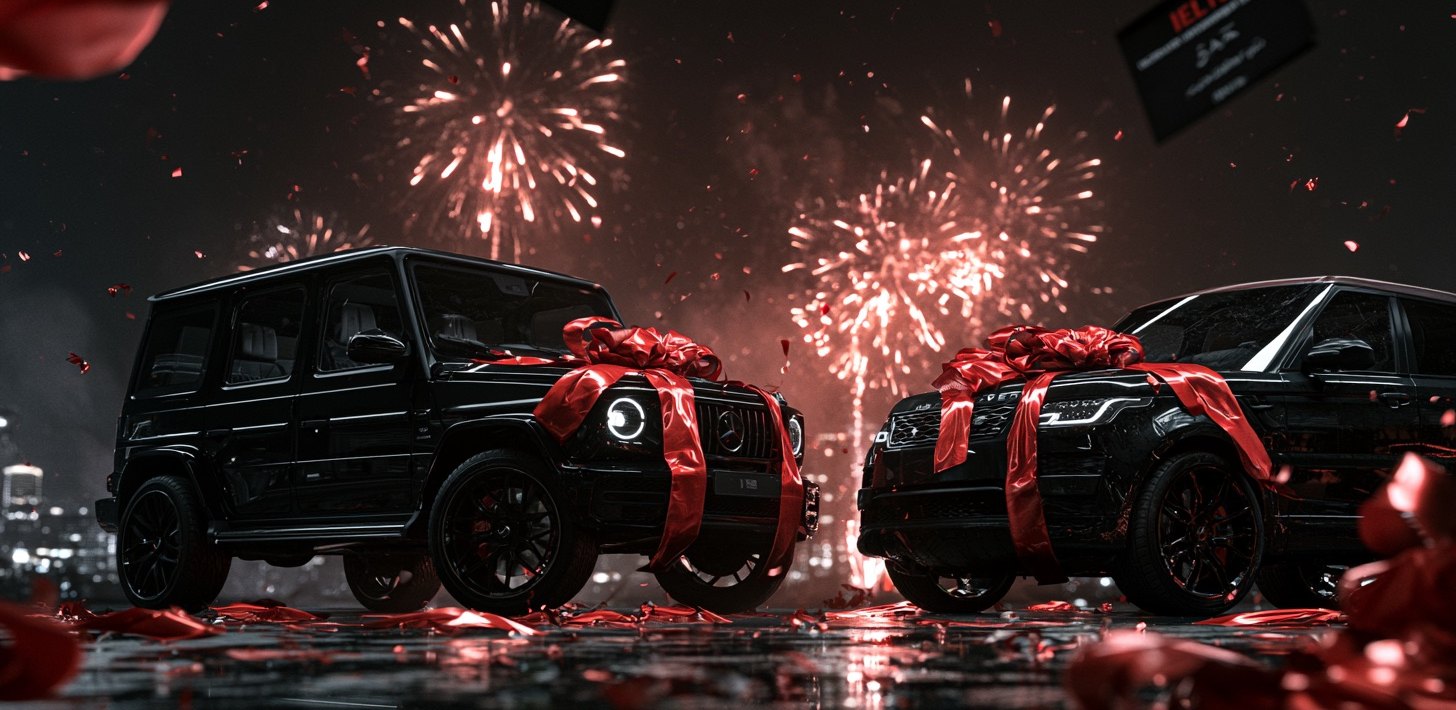 Mercedes-Benz G-Class и Range Rover с красными лентами — награды школы за высший балл